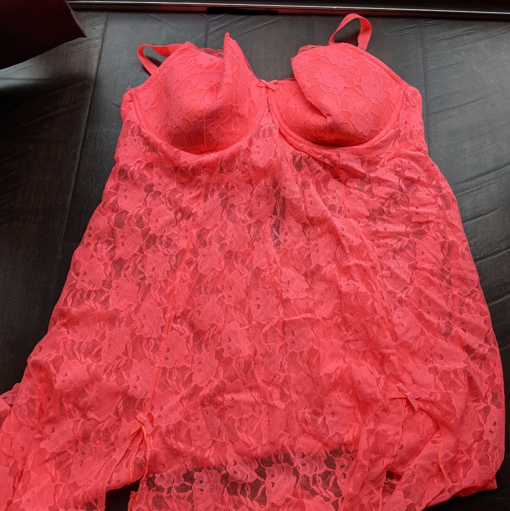 NWOT Coral Lace Lingerie